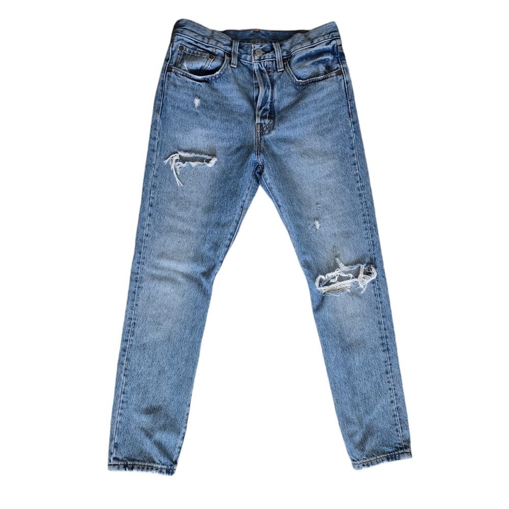 Levi’s 501 Skinny Light Wash Distressed Jeans Size W26 L28